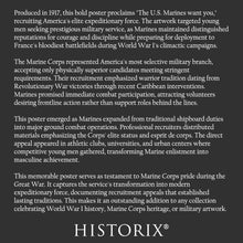 Load image into Gallery viewer, Digitally Restored and Enhanced 1917 WWI Marines Recruitment Poster - The US Marines Want You - World War I Military Propaganda - Archival Print
