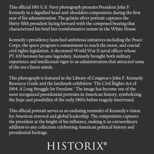 Cargar imagen en el visor de la galería, Digitally Restored and Enhanced 1961 John F. Kennedy Print - Official Presidential Portrait - White House Navy 35th President - Archival Print
