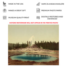 Load image into Gallery viewer, Digitally Restored and Enhanced 1898 Castle Geyser Print - Yellowstone National Park Geothermal - Western Wilderness Conservation - Archival Print
