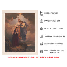 Cargar imagen en el visor de la galería, Digitally Restored and Enhanced 1871 The Faithful Crowned Print - Victorian Religious Allegorical - Heaven Angels Christ Philadelphia - Archival Print
