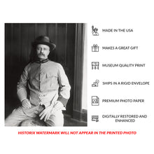 Cargar imagen en el visor de la galería, Digitally Restored and Enhanced 1898 Theodore Roosevelt Print - Rough Riders Uniform - Spanish American War Military Portrait - Archival Print
