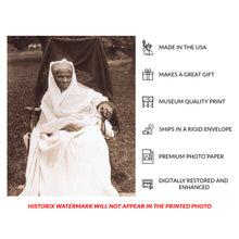 Cargar imagen en el visor de la galería, Digitally Restored and Enhanced 1911 Harriet Tubman Photo - Portrait Auburn New York - Abolitionist Underground Railroad Icon - Archival Print
