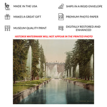 Load image into Gallery viewer, Digitally Restored and Enhanced 1890 Russia Palace Print - St Petersburg Peterhof Fountains - Victorian Imperial Russia - Archival Print
