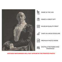 Cargar imagen en el visor de la galería, Digitally Restored and Enhanced 1900 Susan B. Anthony Print - Suffragist Portrait Women's Rights Pioneer - Nineteenth Amendment - Archival Print
