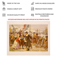 Load image into Gallery viewer, Digitally Restored and Enhanced 1932 Fall of New Amsterdam Print - Peter Stuyvesant Surrender 1664 - Dutch Colonial New York History - Archival Print
