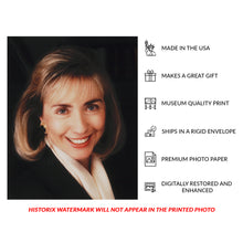 Cargar imagen en el visor de la galería, Digitally Restored and Enhanced 1992 Hillary Rodham Clinton Print - First Lady Portrait - Political Pioneer Women's Leadership - Archival Print
