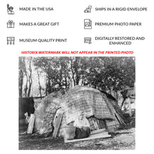 Load image into Gallery viewer, Digitally Restored and Enhanced 1923 Klamath Tule Hut Print - Indigenous Oregon Dwelling Pacific Northwest - Traditional Shelter - Archival Print
