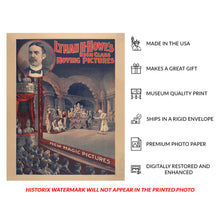 Load image into Gallery viewer, Digitally Restored and Enhanced 1898 Lyman H Howe Poster - Early Cinema Moving Pictures - Victorian Film History Exhibition - Archival Print
