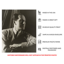 Cargar imagen en el visor de la galería, Digitally Restored and Enhanced 1937 George Gershwin Print - Composer Portrait Rhapsody in Blue - American Music Jazz Age Legend - Archival Print

