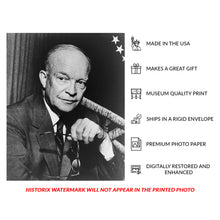 Load image into Gallery viewer, Digitally Restored and Enhanced 1954 Dwight D. Eisenhower Print - Presidential Portrait - Cold War Leader WWII General - Archival Print
