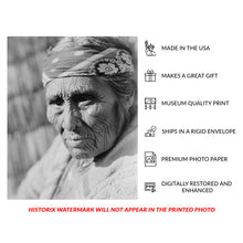 Load image into Gallery viewer, Digitally Restored and Enhanced 1923 Old Klamath Woman Portrait Print - Indigenous Oregon Elder Pacific Northwest - Tribal Heritage - Archival Print
