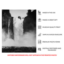 Load image into Gallery viewer, Digitally Restored and Enhanced 1890 Snoqualmie Falls Washington Print - Pacific Northwest Waterfall Cascade Mountains - Scenic Wonder - Archival Print
