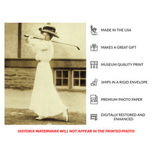 Cargar imagen en el visor de la galería, Digitally Restored and Enhanced 1908 Katharine Harley Golf Champion Print - Women's Amateur Edwardian Sports Portrait - Athletic Pioneer - Archival Print
