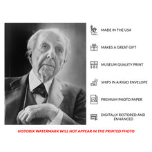 Cargar imagen en el visor de la galería, Digitally Restored and Enhanced 1954 Frank Lloyd Wright Print - Architect Portrait Organic Architecture Pioneer - Mid-Century Master - Archival Print
