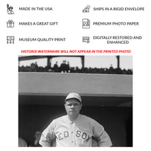 Load image into Gallery viewer, Digitally Restored and Enhanced 1919 Babe Ruth Print - Boston Red Sox Baseball Portrait - Bambino Slugger American Sports Legend - Archival Print
