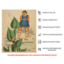 Cargar imagen en el visor de la galería, Digitally Restored and Enhanced 1941 WPA Library Poster - Jack and the Beanstalk Fairy Tale - Federal Art Project Childrens - Archival Print
