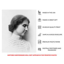 Load image into Gallery viewer, Digitally Restored and Enhanced 1904 Helen Keller Print - Radcliffe Graduate Portrait - Disability Rights Pioneer Educator - Archival Print
