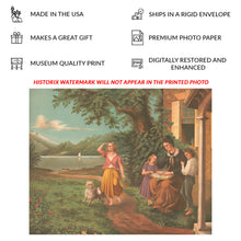 Cargar imagen en el visor de la galería, Digitally Restored and Enhanced 1877 Mother and Children Reading Bible Print - Victorian Religious Family Devotion Domestic - Archival Print

