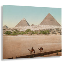 Load image into Gallery viewer, Digitally Restored and Enhanced 1890 Egypt Print - El Kafr Village Giza Pyramids - Cairo Ancient Landscape Victorian Era - Archival Print
