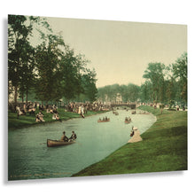 Load image into Gallery viewer, Digitally Restored and Enhanced 1898 Belle Isle Grand Canal Print - Detroit Michigan Olmsted Park - Urban Recreation Landscape - Archival Print
