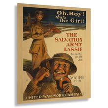 Load image into Gallery viewer, Digitally Restored and Enhanced 1918 WWI Salvation Army Poster - Oh Boy Thats the Girl Lassie - World War I Women Service - Archival Print
