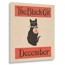 Load image into Gallery viewer, Digitally Restored and Enhanced 1890 The Black Cat Magazine Cover - December Gilded Age - Art Nouveau Literary Illustration - Archival Print
