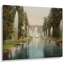 Load image into Gallery viewer, Digitally Restored and Enhanced 1890 Russia Palace Print - St Petersburg Peterhof Fountains - Victorian Imperial Russia - Archival Print
