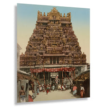 Load image into Gallery viewer, Digitally Restored and Enhanced 1890 India Temple Print - Madura Gopura Dravidian Architecture - Victorian Travel India - Archival Print
