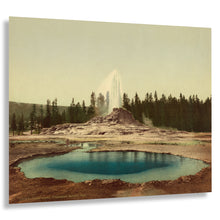 Load image into Gallery viewer, Digitally Restored and Enhanced 1898 Castle Geyser Print - Yellowstone National Park Geothermal - Western Wilderness Conservation - Archival Print

