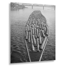 Cargar imagen en el visor de la galería, Digitally Restored and Enhanced 1941 Portland Log Raft Print - Willamette River Timber Industry - FSA Depression Era Logging - Archival Print
