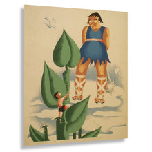 Cargar imagen en el visor de la galería, Digitally Restored and Enhanced 1941 WPA Library Poster - Jack and the Beanstalk Fairy Tale - Federal Art Project Childrens - Archival Print
