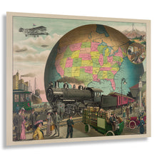 Load image into Gallery viewer, Digitally Restored and Enhanced 1910 Transportation Print - Twentieth Century Railroad Aviation Ships - Progressive Era Technology - Archival Print
