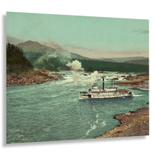 Load image into Gallery viewer, Digitally Restored and Enhanced 1901 Cascades of Columbia River Print - Pacific Northwest Steamboat Gorge - Lewis and Clark Era - Archival Print
