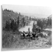 Load image into Gallery viewer, Digitally Restored and Enhanced 1910 On Spokane River Print - Indigenous Horseback Washington Pacific Northwest - Plateau Heritage - Archival Print
