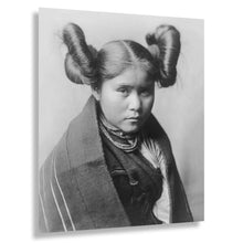 Load image into Gallery viewer, Digitally Restored and Enhanced 1906 Chaiwa Tewa Girl Portrait Print - Pueblo Indigenous Southwest - Hopiland Photography - Archival Print
