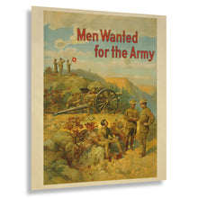 Cargar imagen en el visor de la galería, Digitally Restored and Enhanced 1910 Men Wanted for the Army Poster - Pre WWI Military Recruitment - Progressive Era Enlistment - Archival Print
