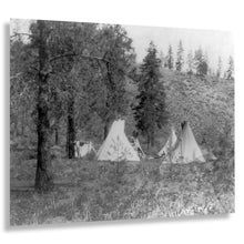 Load image into Gallery viewer, Digitally Restored and Enhanced 1910 In the Mountains Spokane Print - Indigenous Washington Pacific Northwest - Plateau Encampment - Archival Print
