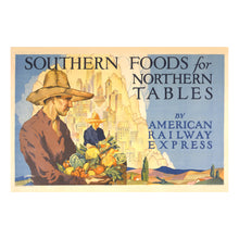 Cargar imagen en el visor de la galería, Digitally Restored and Enhanced 1927 Southern Foods Poster - American Railway Express Agriculture - Roaring Twenties Rail Commerce - Archival Print
