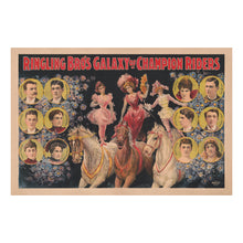 Load image into Gallery viewer, Digitally Restored and Enhanced 1899 Ringling Bros Circus Poster Print - Champion Riders Equestrian Show - Gilded Age Entertainment - Archival Print

