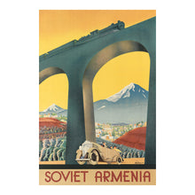 Cargar imagen en el visor de la galería, 1935 Soviet Armenia Print - Intourist Travel Poster - Caucasus Mountains Art Deco USSR Tourism - Archival Print
