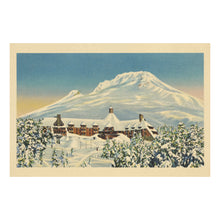 Cargar imagen en el visor de la galería, Digitally Restored and Enhanced Timberline Lodge Mt. Hood Print - Oregon Cascade Range Winter Snow - WPA Depression Era Architecture - Archival Print
