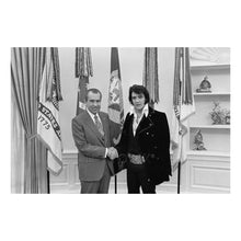 Load image into Gallery viewer, Digitally Restored and Enhanced 1970 Elvis and Nixon Print - Oval Office Meeting White House Historic Photograph - Iconic Moment - Archival Print
