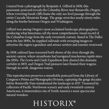 Load image into Gallery viewer, Digitally Restored and Enhanced 1908 Columbia River Gorge Print - Bonneville Oregon Panorama - Cascade Mountains Pre-Dam Era - Archival Print
