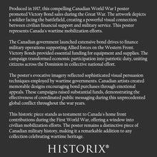 Load image into Gallery viewer, Digitally Restored and Enhanced 1917 Buy Victory Bonds Poster - Back Him Up Canadian WWI - Soldier Home Front Dominion Campaign - Archival Print

