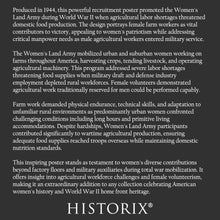 Load image into Gallery viewer, Digitally Restored and Enhanced 1944 WWII Womens Land Army Poster - Soldiers Without Guns - World War II Home Front Propaganda - Archival Print
