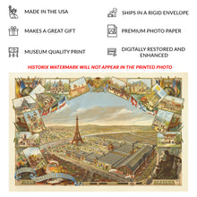 Load image into Gallery viewer, Digitally Restored and Enhanced 1889 Exposition Universelle Paris Print - Eiffel Tower World's Fair - French Revolution Centennial - Archival Print
