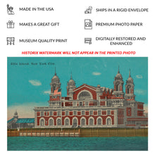 Load image into Gallery viewer, 1910 Ellis Island Print - New York Harbor Immigration Station - Gateway to America Family History - Archival Print
