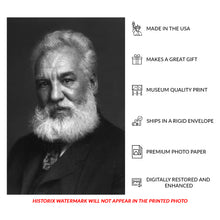 Cargar imagen en el visor de la galería, Digitally Restored and Enhanced 1904 Alexander Graham Bell Print - Inventor Telephone Pioneer Portrait - Gilded Age Innovation - Archival Print
