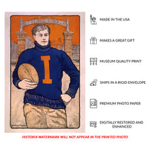 Cargar imagen en el visor de la galería, 1902 Illinois Football Photo - Big Ten Collegiate Athlete - Progressive Era University Sports - Archival Print
