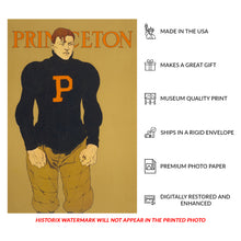 Cargar imagen en el visor de la galería, Digitally Restored and Enhanced 1907 Princeton Football Poster - Collegiate Athletics - Progressive Era Ivy League Sports - Archival Print
